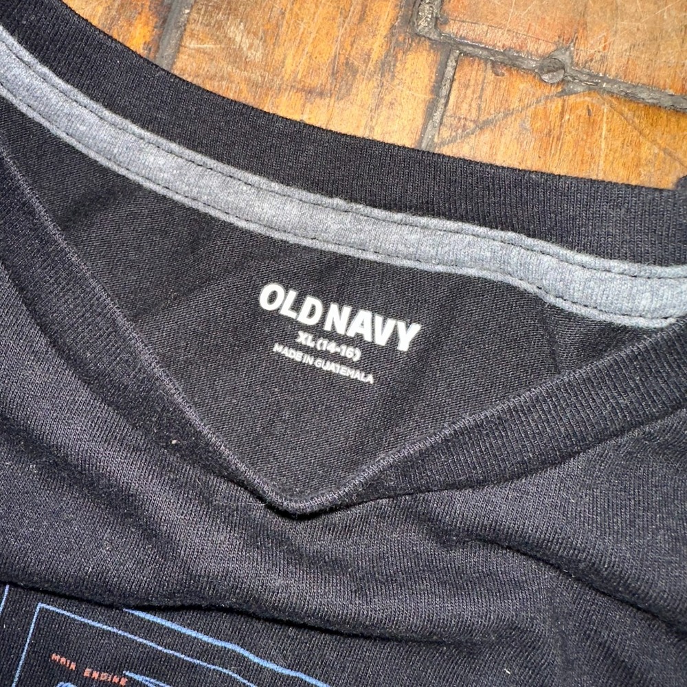 Old Navy T Shirt Boys XL Black Short Sleeve Need My Space Crew Neck Graphic Tee - Picture 4 of 7